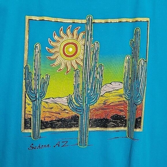 3XL SEDONA ARIZONA RED ROCKS CACTUS SUN DESERT 3D graphic tshirt LIKE NEW - Picture 4 of 9